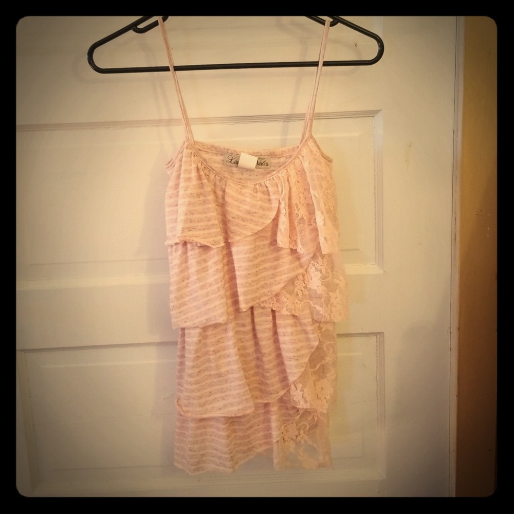 Ruffled pink tank top